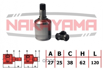 ШРУС внутренний левый к-кт MB A-CLASS (169) 03-12 (27x25x38x182) 