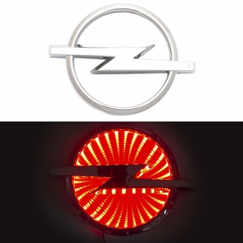 3D логотип Opel 133х101мм с красной подсветкой