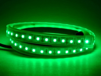 Лента светодиодная LED герметичная в силиконе 5 метров 12 мм. зеленый 