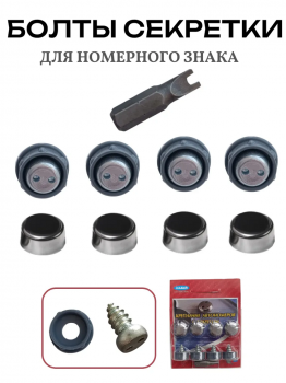 Крепеж номерного знака с секретом 