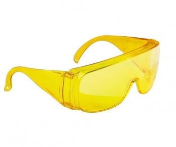 Очки защитные открытого типа, желтые, ударопрочный поликарбонат, Сибртех 