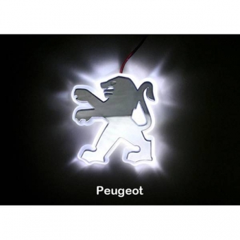 Логотип с подсветкой Peugeot  белый 