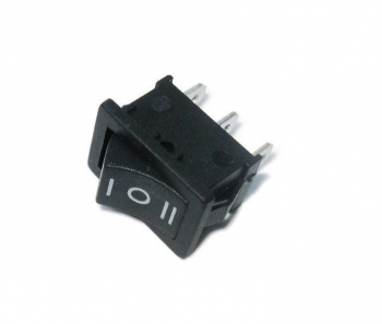 Выключатель клавишный 250V 6А (3с) ON-OFF-ON черный с нейтралью Mini REXANT 