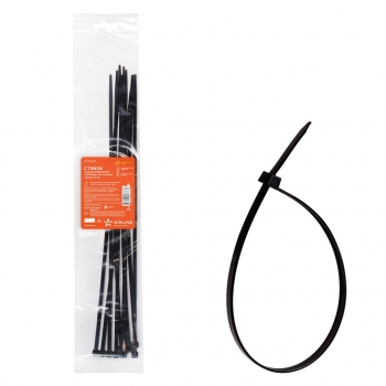 Стяжки (хомуты) кабельные 4,8х350 мм, пластиковые, черные, 10 штук 