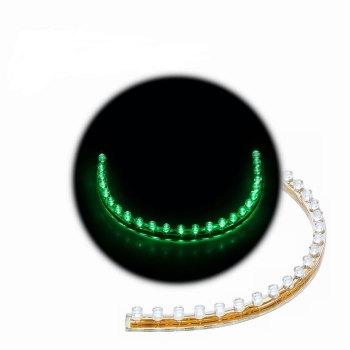 Светодиодная линейка  24LED, 24 см, 12 В, IP68, свет зеленый 