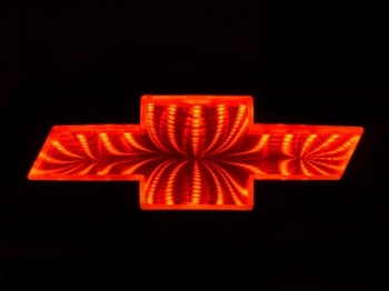 Логотип с подсветкой 3D Chevrolet красный