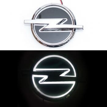 Логотип с подсветкой 5D Opel  135х100 мм. белый